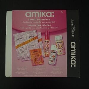 Amika Hair Care Set with Pink and Orange Packaging